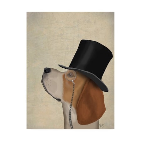 Fab Funky 'Beagle, Formal Hound And Hat' Canvas Art,35x47